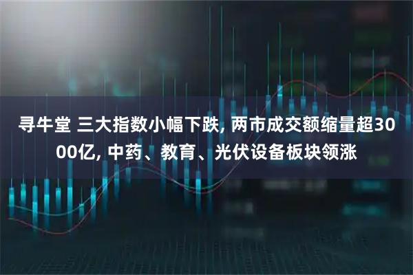 寻牛堂 三大指数小幅下跌, 两市成交额缩量超3000亿, 中药、教育、光伏设备板块领涨
